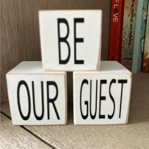 Be Our Guest wooden blocks (set of 3)